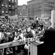 Malcolm X, Muslim leader, addresses a rally in Harlem in New York City on June 29, 1963.